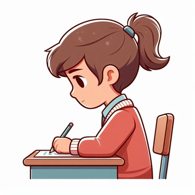 Girl writing at desk