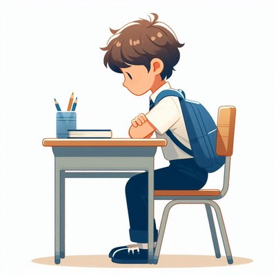 Student sitting at desk