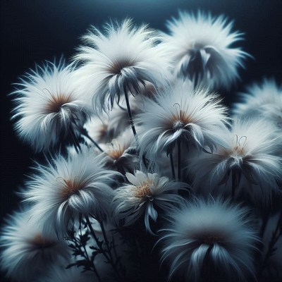 Ethereal white flowers in soft ambient light