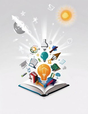 Creative ideas emanating from an open book
