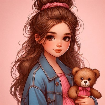 Young girl holding teddy bear in cozy setting