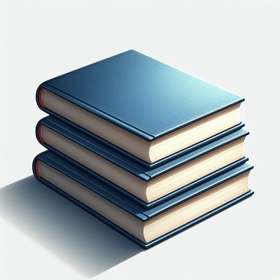 Stack of blue books on a light background