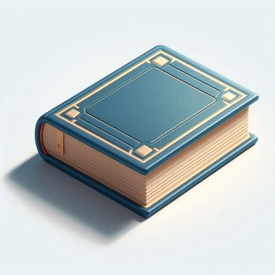 Elegant blue book with decorative cover on white background