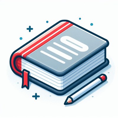 Colorful notebook and pencil on white background