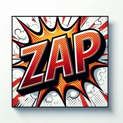 Comic style zap graphic in bold colors