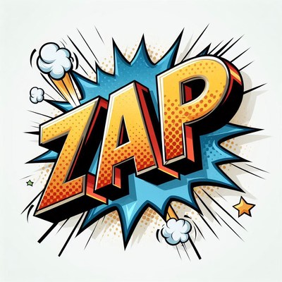 Vibrant zap comic style art with explosive graphics