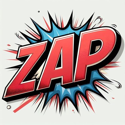 Creative comic style explosion with zap text