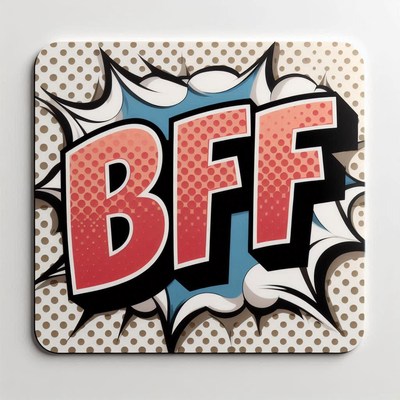 Bff cartoon design with comic style background