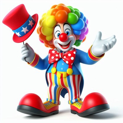 Colorful clown entertaining at a childrenâ€™s party