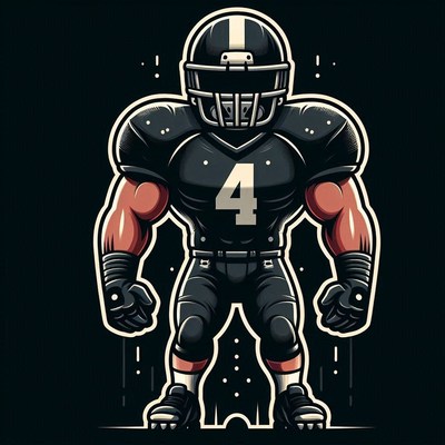 Strong football player standing confidently in uniform