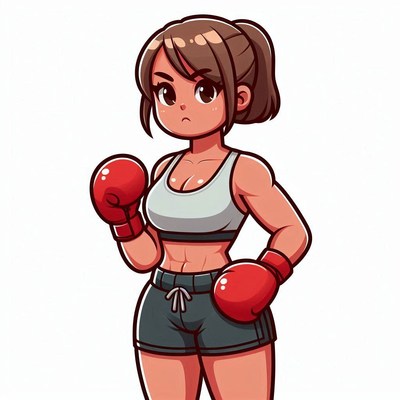 Boxer ready for training in sporty outfit