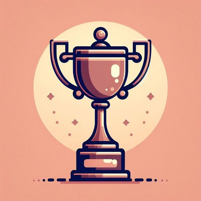 Golden trophy gleaming against soft background