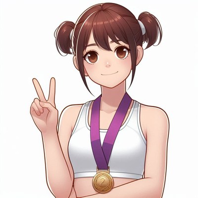 Young athlete celebrating second place achievement