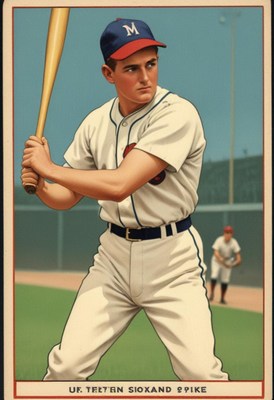 Vintage baseball player ready to bat on field