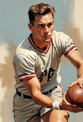 Athlete preparing to throw football on the field