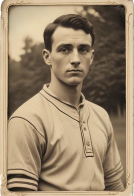 Vintage portrait of a young athlete outdoors
