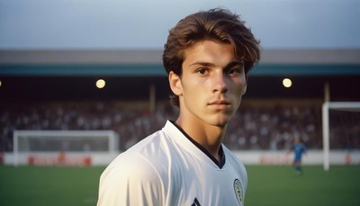 Young football player on field during daytime match