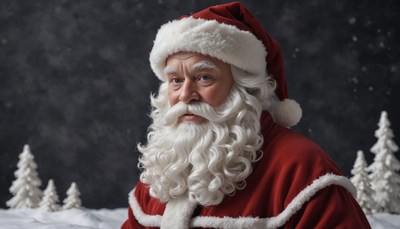 Santa claus portrait in winter wonderland