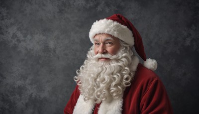 Santa claus portrait against dark background