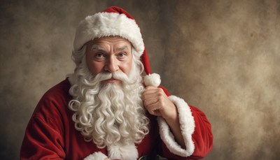 Santa claus smiling in festive attire