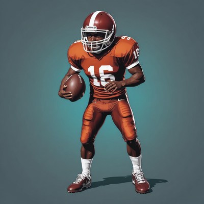 Football player in orange uniform preparing to pass