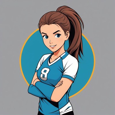 Athlete with long hair in sports jersey smiling confidently