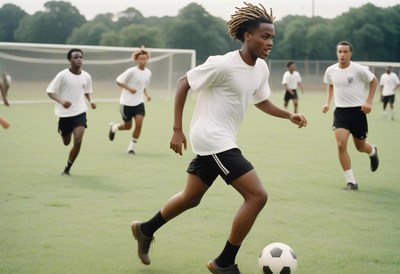 Youth soccer practice at greenfield park on a sunny day