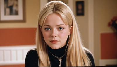 Young woman with long blonde hair in indoor setting