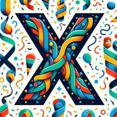 Colorful abstract celebration with vibrant patterns