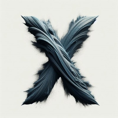 Abstract gray brushstroke artwork on white background