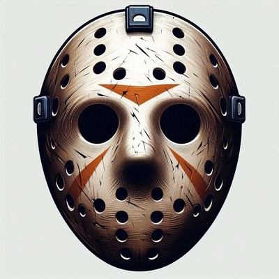 Vintage hockey mask with unique design and texture