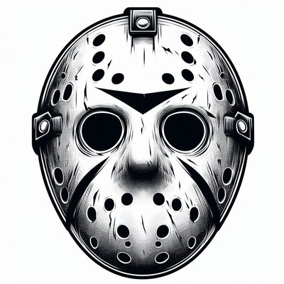 Iconic hockey mask design with distinctive patterns