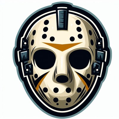 Iconic hockey mask design with distinct features
