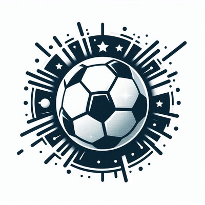 Soccer ball graphic design with dynamic background