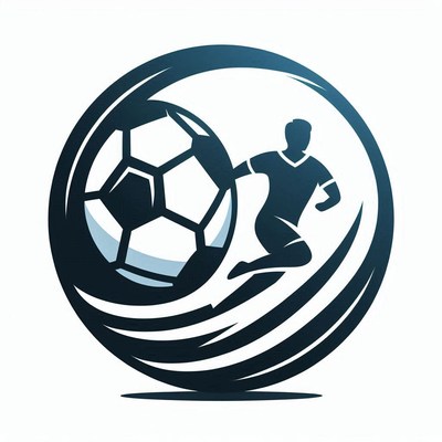 Soccer player kicking ball in dynamic motion design