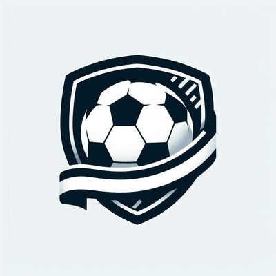 Soccer ball emblem with shield and banner design