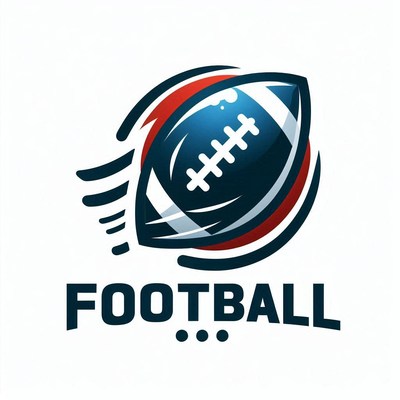 Dynamic football logo with motion effect