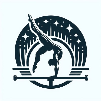 Male gymnast performing on horizontal bar at night