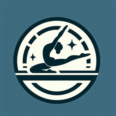 Elegant gymnast performing a split at competition venue