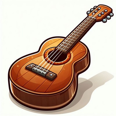 Colorful cartoon ukulele with glossy finish