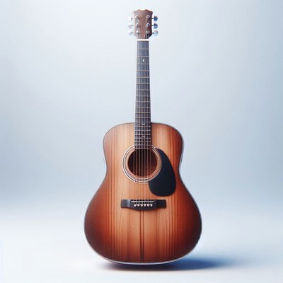 Beautiful acoustic guitar on simple background
