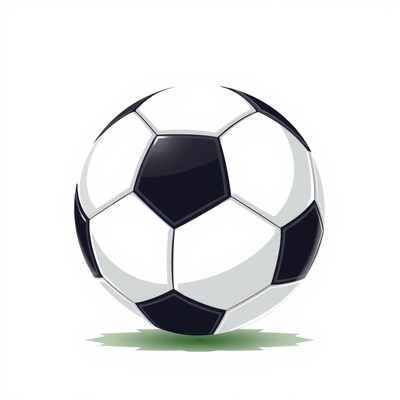 Classic black and white soccer ball on green grass
