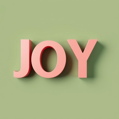 Joy lettering against green background