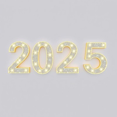 2025 neon light numbers for new year celebration