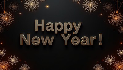 New year celebration with fireworks and wishes