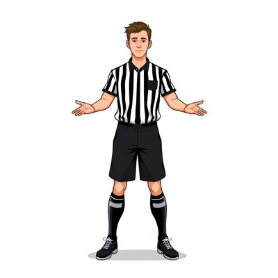 Male referee giving instructions on the field