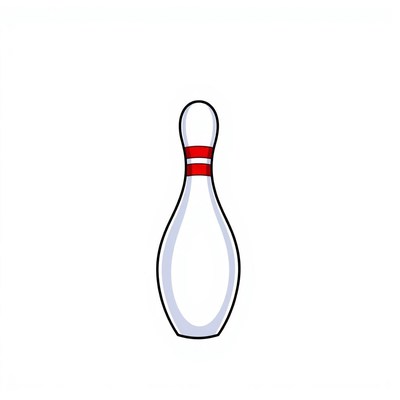 Bowling pin illustration on white background