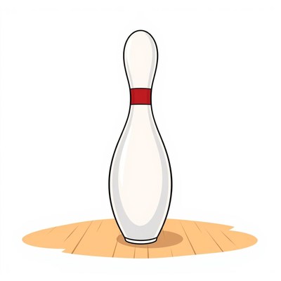 Bowling pin on lane with wooden floor