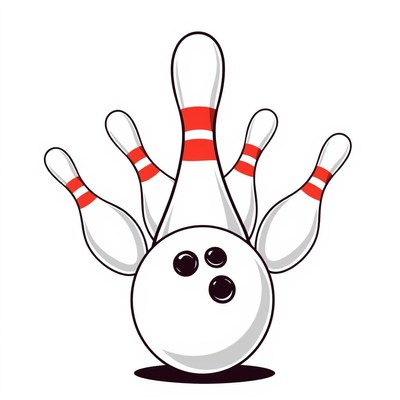 Bowling pins and ball in action at local alley