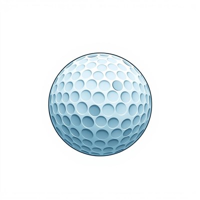 Blue golf ball on white background